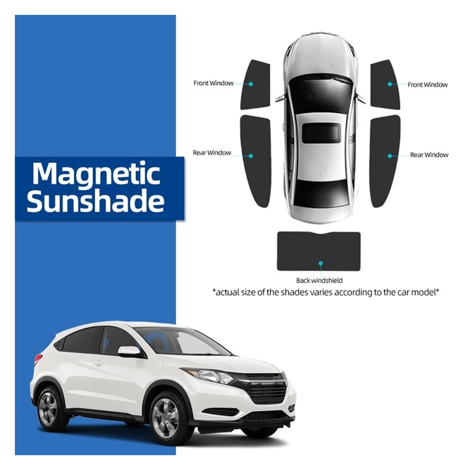 Pare-Soleil Voiture HR-V VEZEL 2014-2020 - Filet Magnétique Anti-UV Et Anti-Moustiques Pour Vitres Latérales