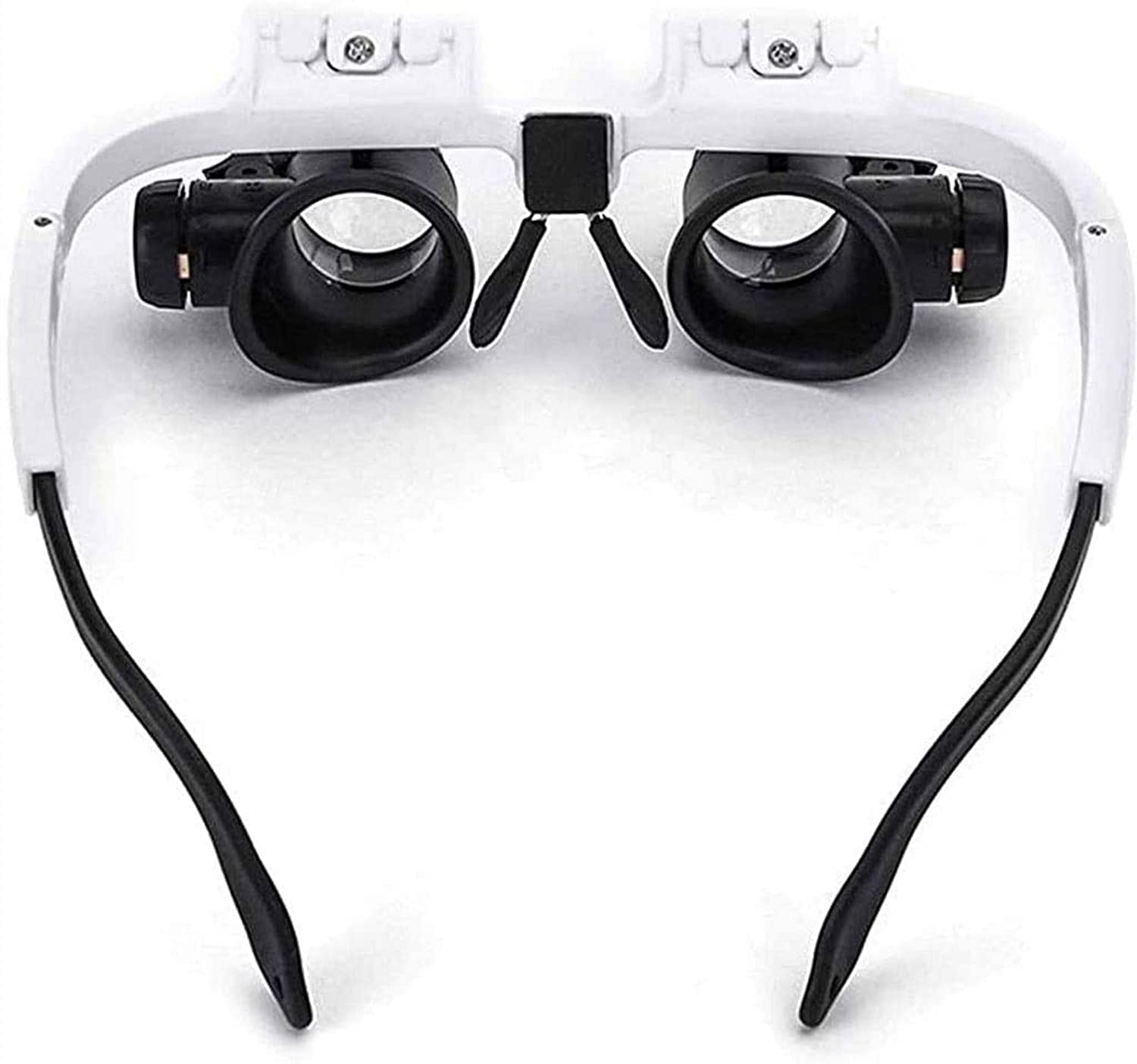 Lupa de Diadema Manos Libres con luz LED, Lupa con 2 Luces LED, Lentes Intercambiables 8X, 15X y 23X, para relojero, joyería, Lente óptica, Lupa de Cristal, Reloj.