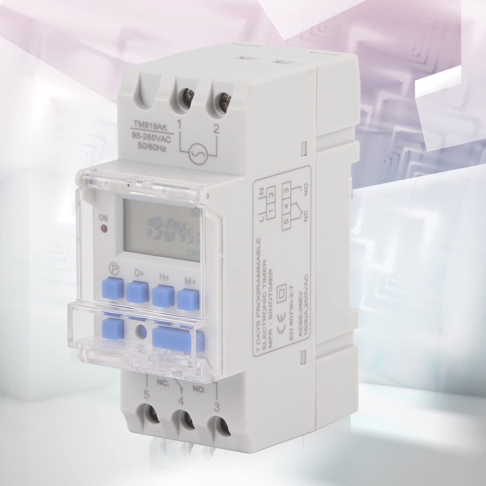 Interruttore temporizzato Digitale LCD 16A settimanale 12/24 Ore Controllo relè temporizzato programmabile, con indicatore LED for Uso Domestico Mini relè