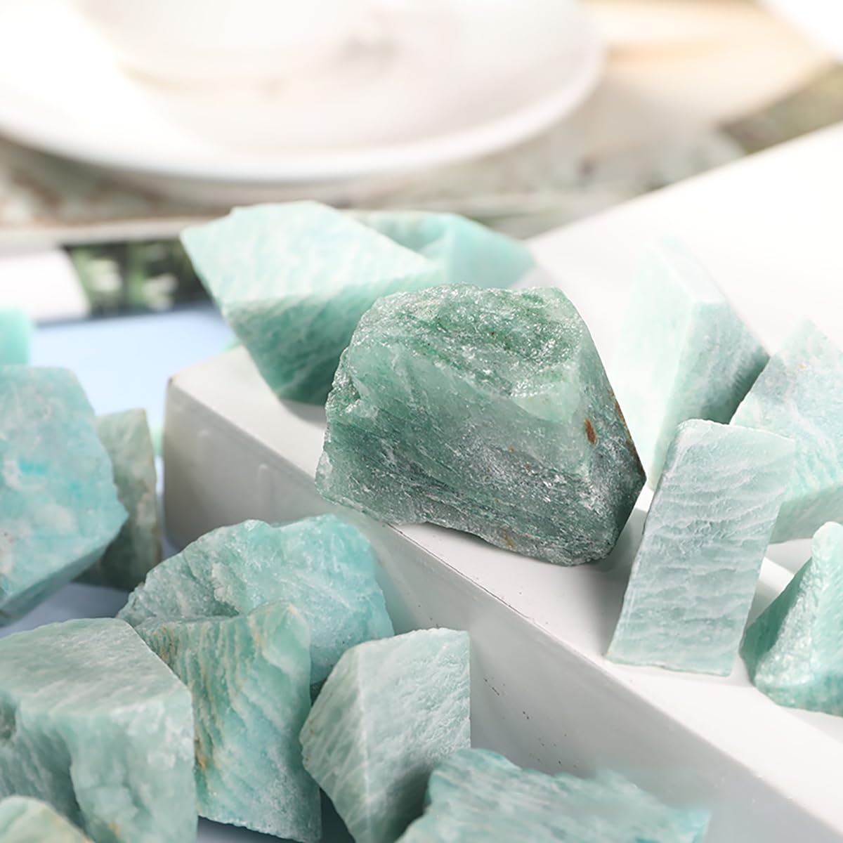 Amazon.co.jp: SUKIMIND 400g ブルーアマゾナイト 原石 天然石 かち