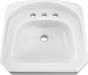 PROFLO PF5514 20-5/8" Rectangular Vitreous China Wall Mounted Bathroom Sink with Overflow and 3 Faucet Holes at 4" Centers - White