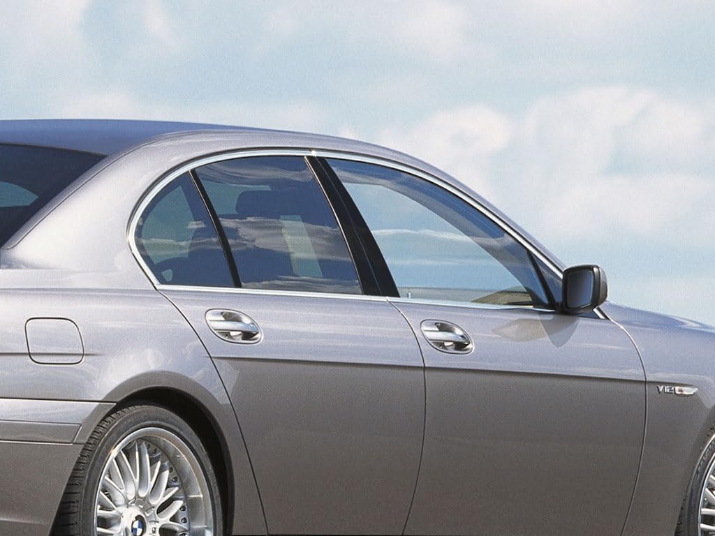 Rvinyl Pillar Post Window Trim Compatible with BMW 7-Series 1995-2001 - Gloss (Black)