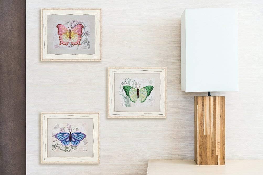 Blue Butterfly TN-0798 - Bead Embroidery kit - 10.2" x 8.7" / 26 x 22 cm - Contemporary Embroidery - DIY Kit with Seed Beads Preciosa - Needlework - Handcraft - Needle Arts - Decor