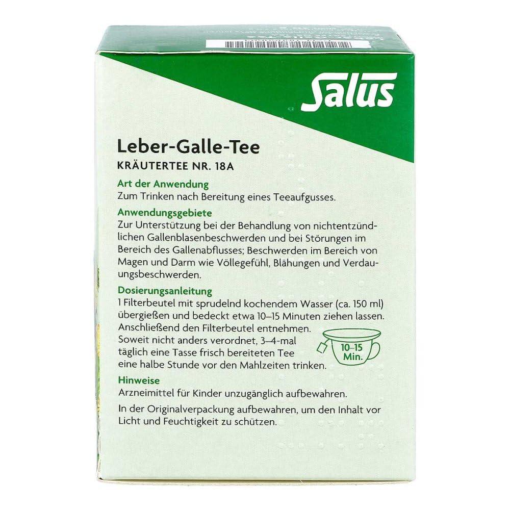 Leber Galle-tee Kräutertee Nummer 1 8a Salus Filterb. 15 stk Lebensmittel & Getränke