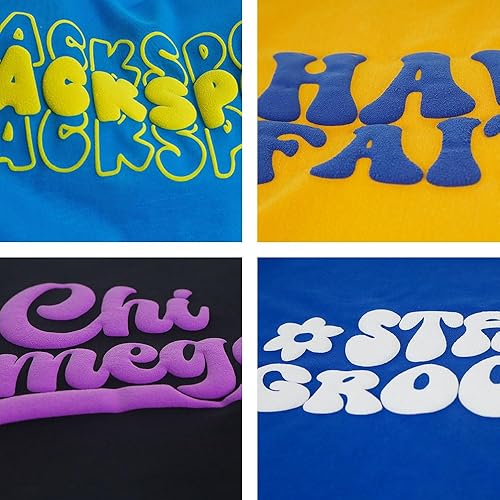 Miniatura 6 de FUNKAKA Transferencia de calor de soplo azul, vinilo 3D de 12 pulgadas x 5 pies para camiseta, compatible con todas las máquinas cortadoras, fácil