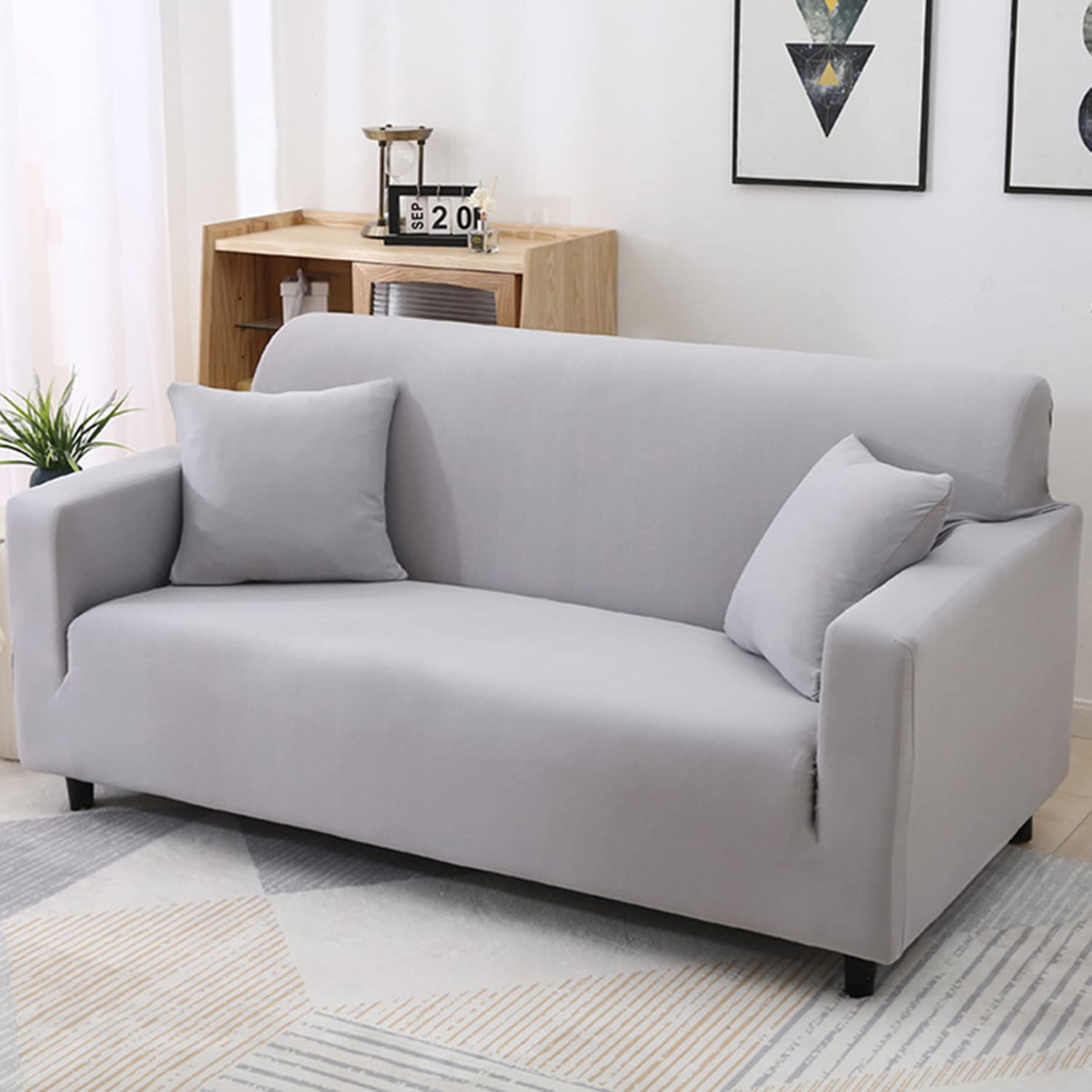 Housse canapé extensible 3 places lavable idéale pour salon familial