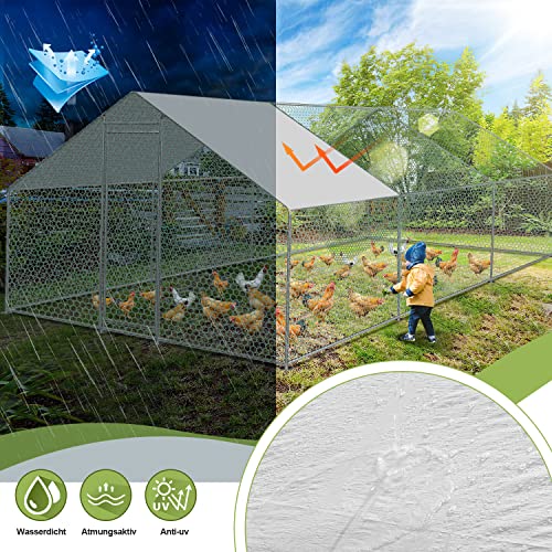 Ansobea 3 x 6 x 2 m per pollaio XXL con serratura