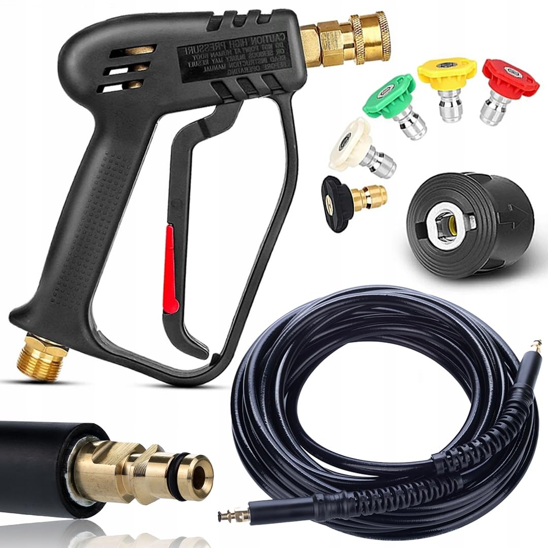 Rosfix Pistola de alta presión de 10 m, 5 boquillas, compatible con Kärcher K2-K7