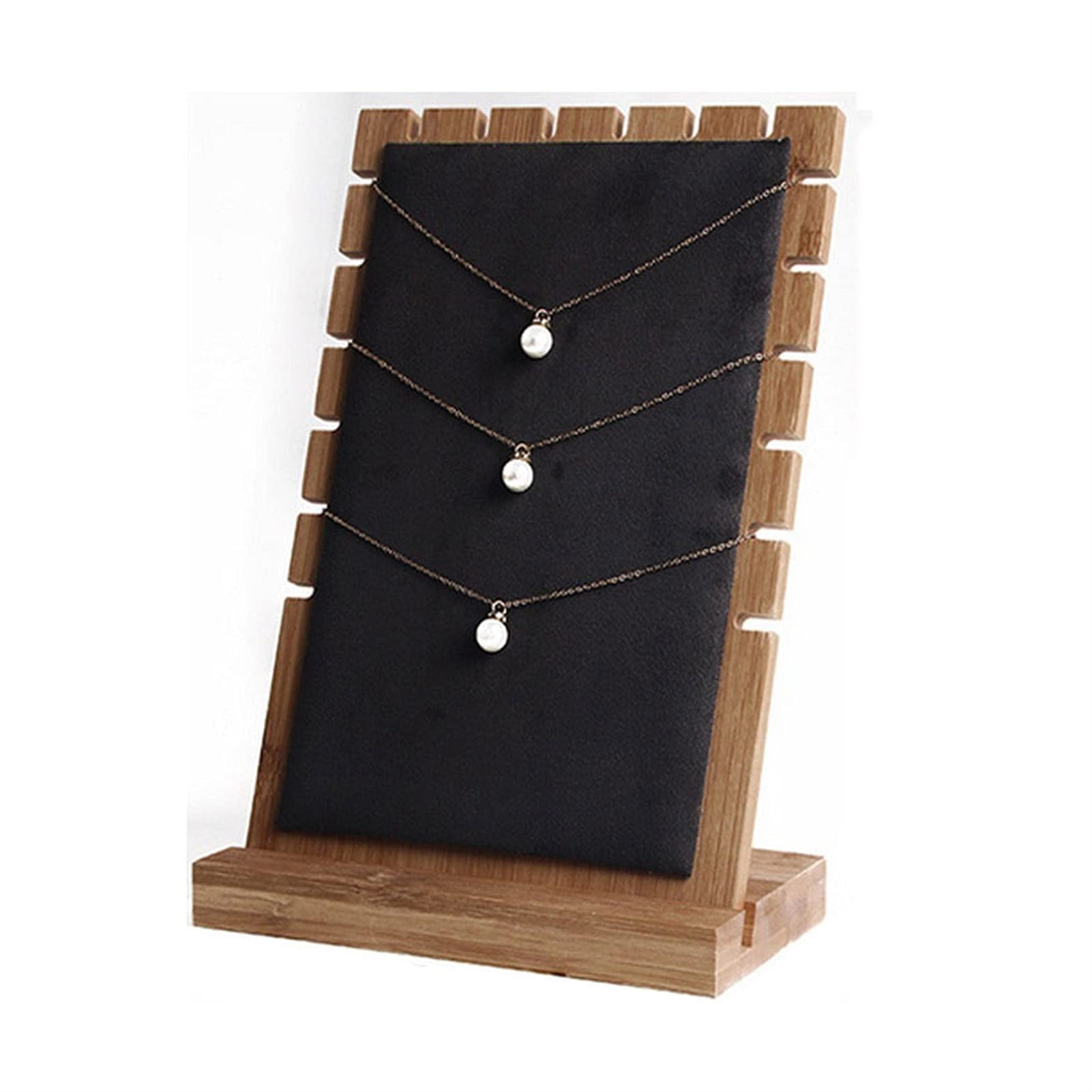 SBZIOJHDR jewellery stand, Stand Wood Jewelry Necklace Stands Women Organizer PU Velvet Bust(Black Velvet)