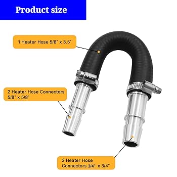 626-001 Aluminum Engine Heater Core Bypass Kit With 5/8" 3/4" Heater Hose