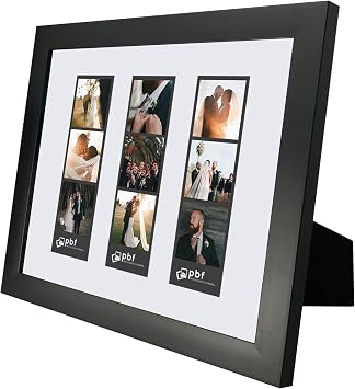 Photo Booth Frames -8 x 10 Photo Frame with Mat for Three Photo Booth Pictures Black 8x10 Photo Booth Frame 3 Pictures