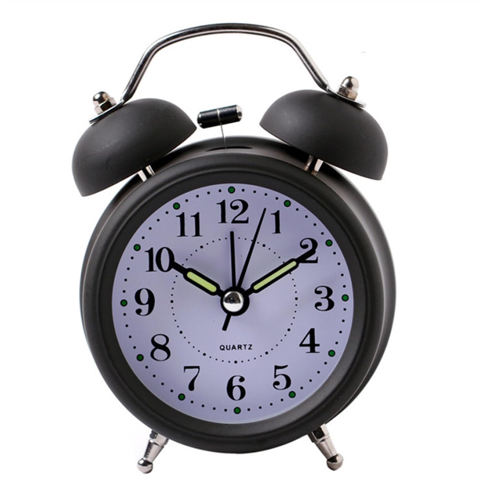 BMKGODN alarm clock， Loud with Backlight,Battery Operated,Silent Non Ticking,for Heavy Sleepers,Twin Bell Extra Retro(Black)
