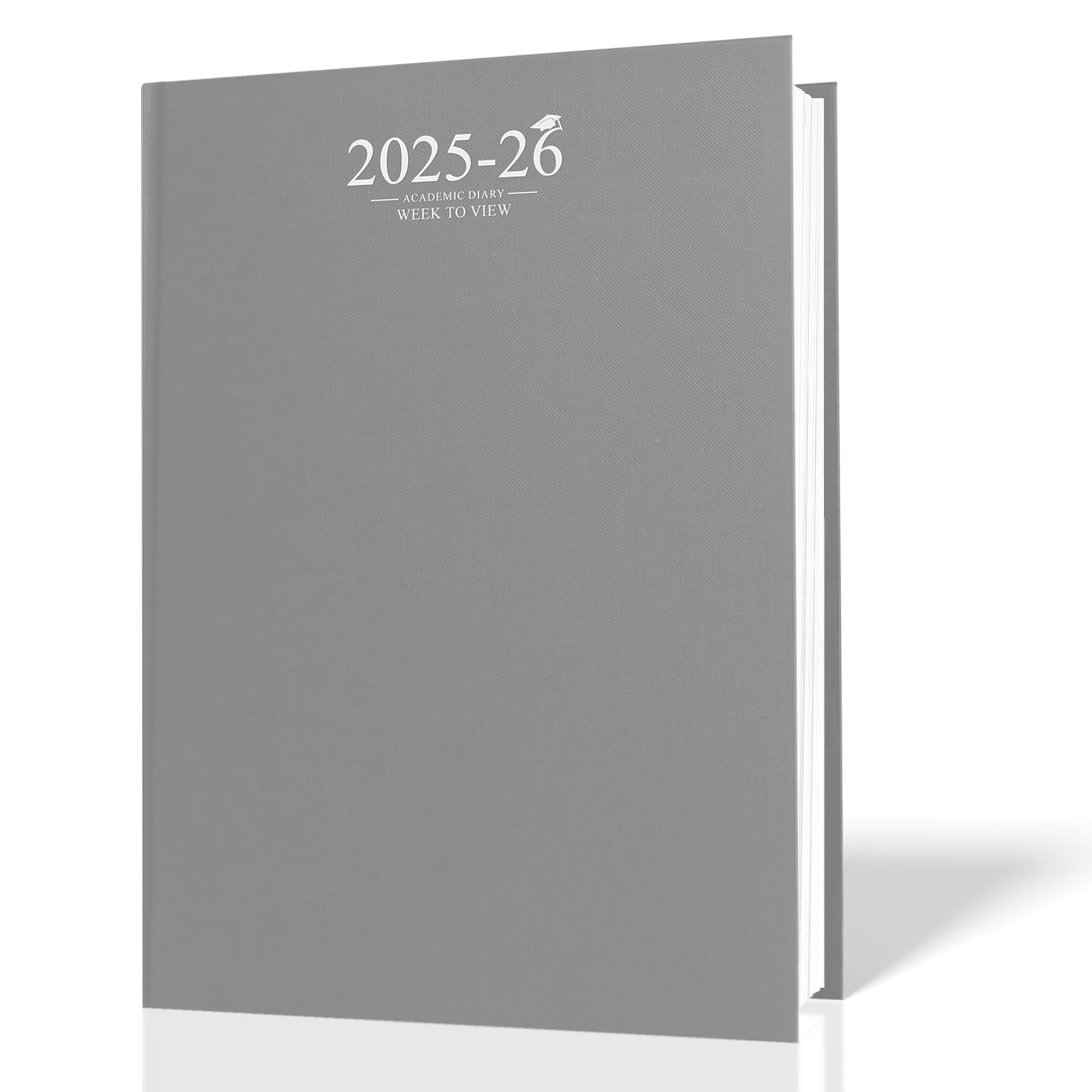 G4GADGET A4 Academic Diary 2025-2026, Week to View, Grey, Case-Bound