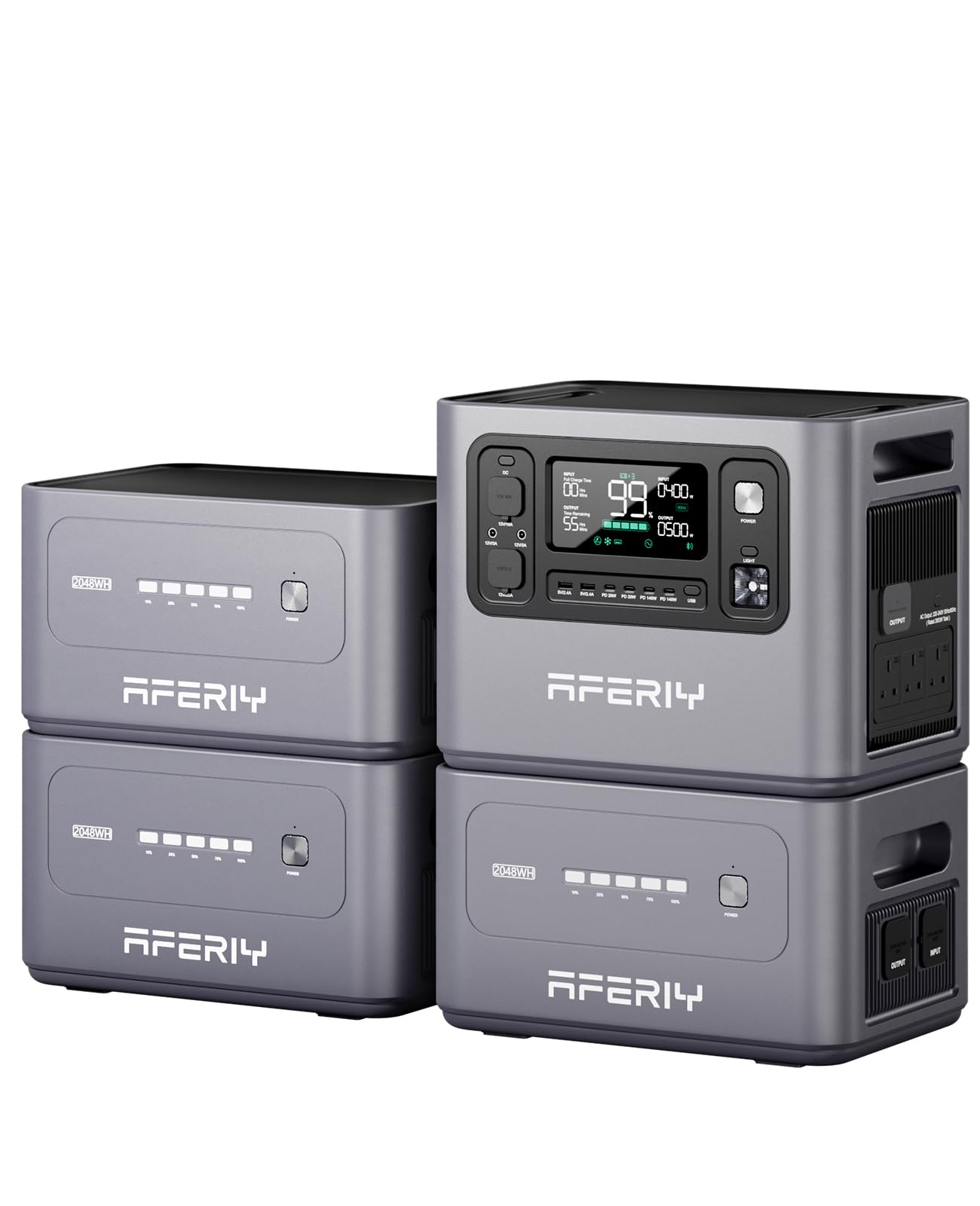AFERIY P280 4096Wh Portable Power Station,with 1 Extra Battery,2800W Expandable Capacity LiFePO4 Battery Backup,Solar Generator for Home Use,Outdoor Camping,Power Outage,Camping,RV,Emergencies — view 11