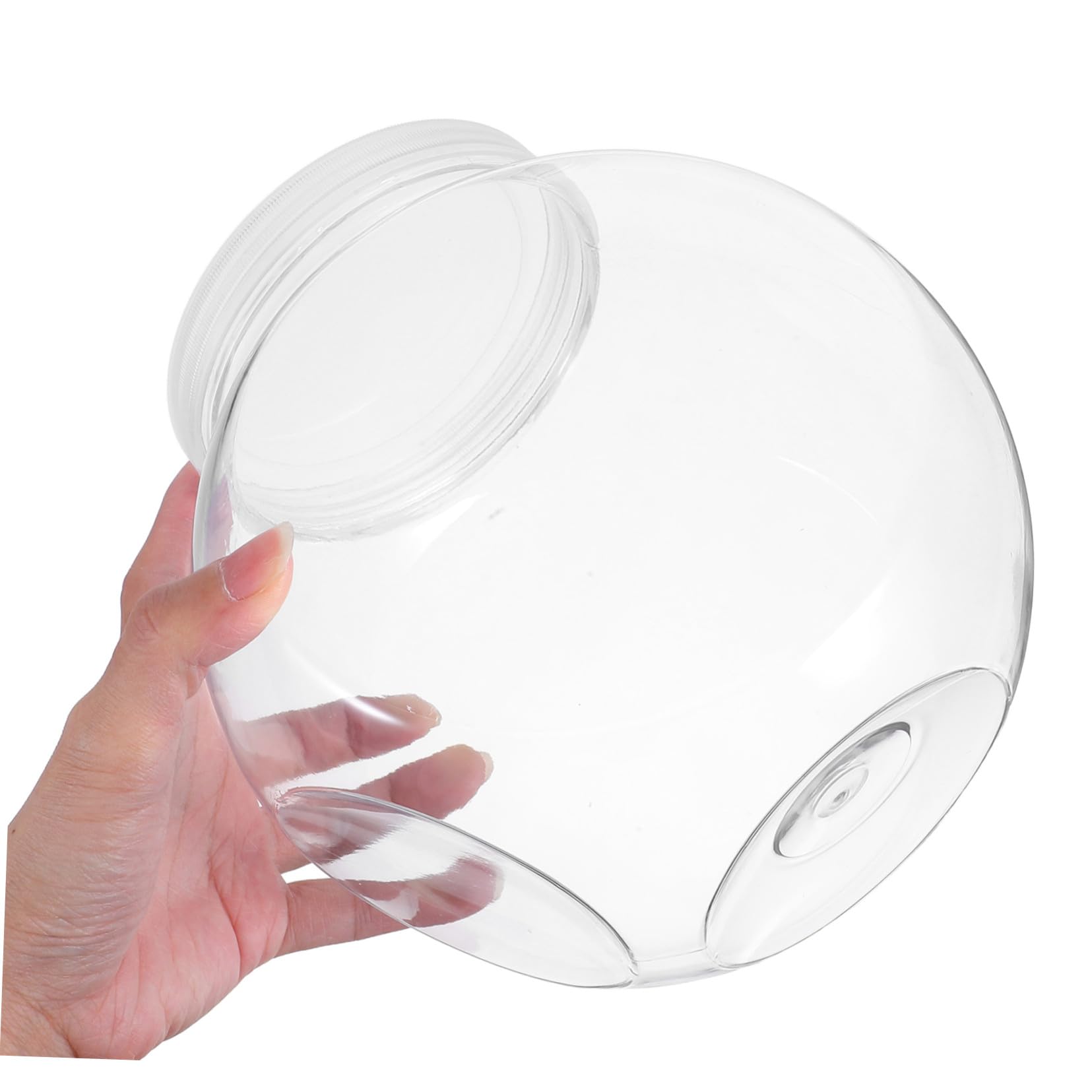Cabilock 4piezas Tarro de Plástico Transparente para Dulces Tarros Redondos con Tapa Contenedores para Almacenar Alimentos para Galletas Frijoles Aperitivos Cocina o Fiesta