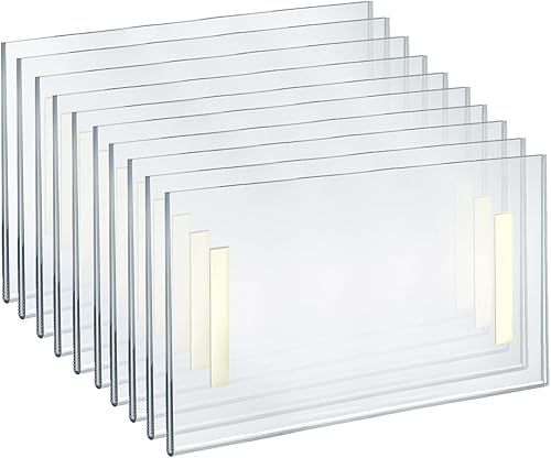 Vista 62 de Azar Displays 122015 - Marco autoadhesivo de acrílico transparente para letreros de pared, 5.5 pulgadas de ancho x 2.5 pulgadas de alto