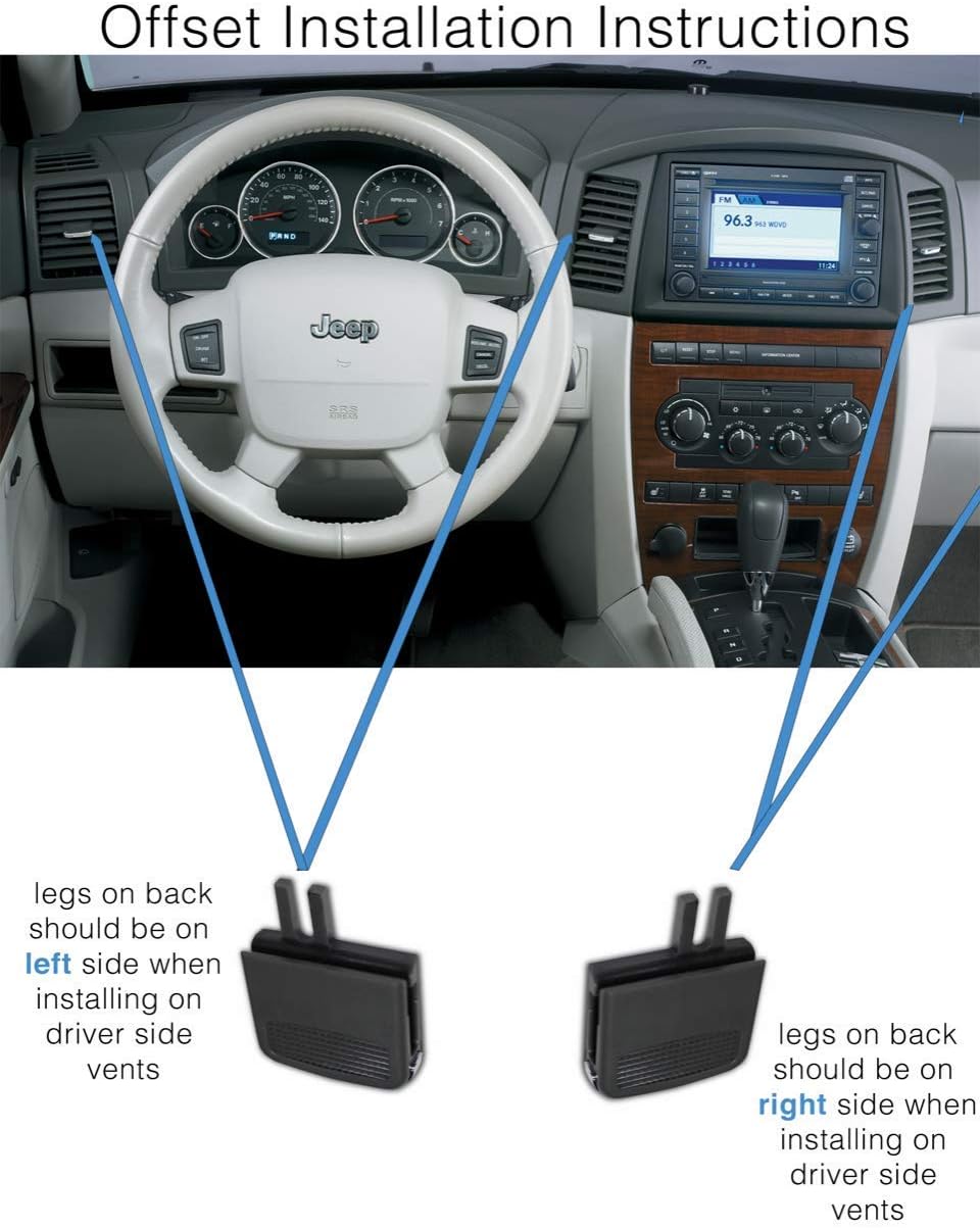 VentTabs for Kia Sorento 2011-2015 Air Conditioning Vent Replacement Tab | 30-Second Installation | Easy Clip on | No Screws or Tools Required | American Design - Vent Outlet Tab Clip