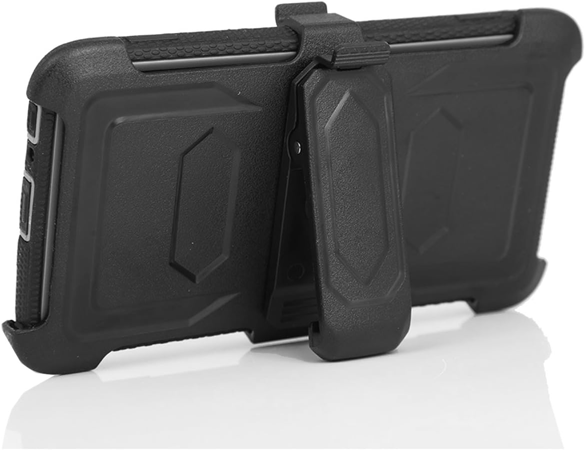 J.west Compatible with LG G Stylo 2 (2016 Release) - Heavy Duty Full-Body Rugged Holster Armor Case & Belt Swivel Clip [ Kickstand ] Without Built-in Screen Protector - Black