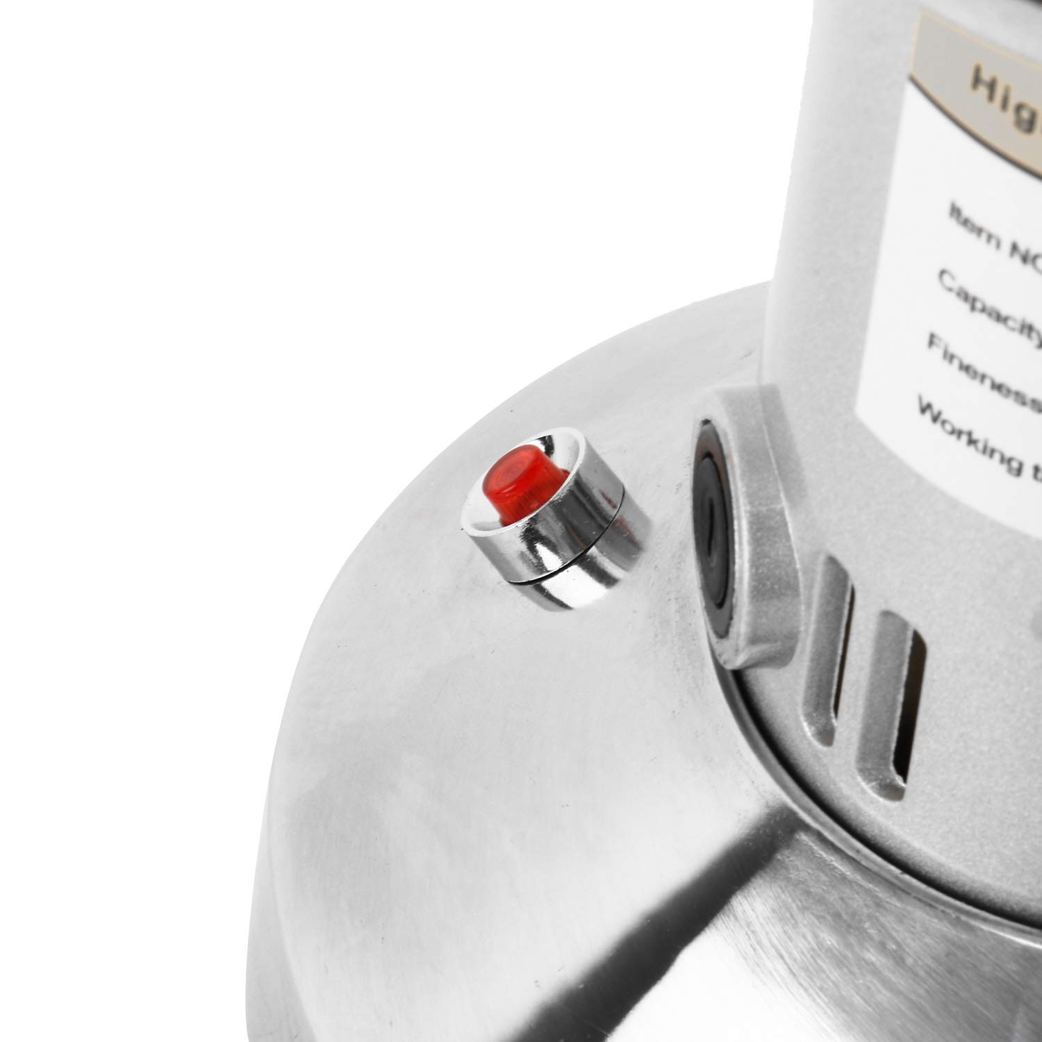 Molinillo eléctrico de grano de alta velocidad de 17.64 oz, molinillo de polvo, molinillo de hierbas de especias, 2500 W, 70-300 malla, acero inoxidable de 36000 rpm, grado comercial para 9
