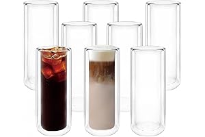 Vaso de doble pared 8 Pack - Vaso aislado de vidrio de...