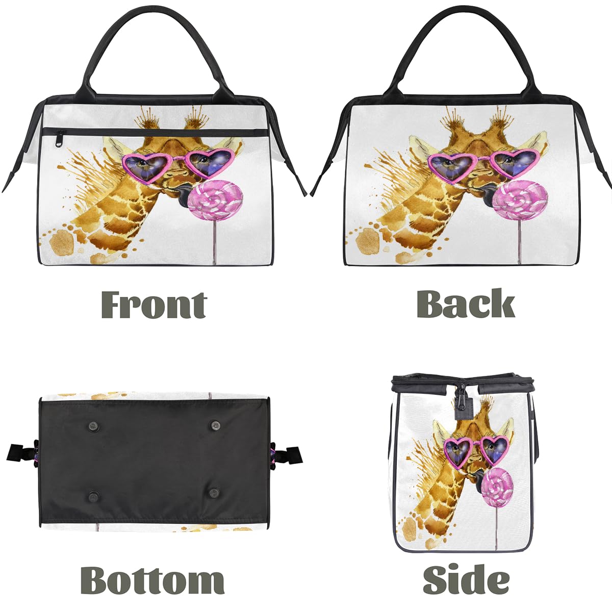 Borsa da palestra con giraffa tropicale per uomini e donne, borsone da viaggio per sport e viaggi, impermeabile, borsa da viaggio per il fine settimana, borsa leggera da portare a mano