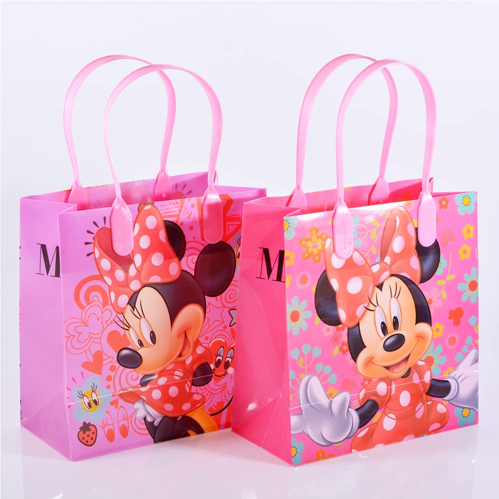 12pc Disney Minnie Mouse Party Loot Bags Birthday Goody Fun Gift Bag Great for Birthday Party
