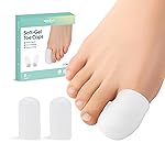 Welnove Gel Toe Cap and Protector - Silicone Toe Covers - Toe Cushions for Pain Relief, Missing or Ingrown Toenails, Corns, Calluses, Blisters (8 Large, White)