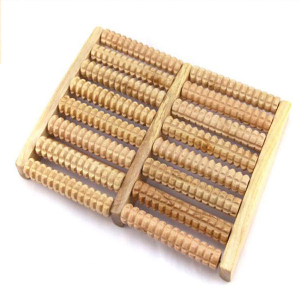 Masajeador de Pies 8 Rodillos de Madera Masajeador de Rodillos de Madera para Acupresión Alivio de Fascitis Plantar y Mejora Circulación Sanguínea Herramienta de Masaje para