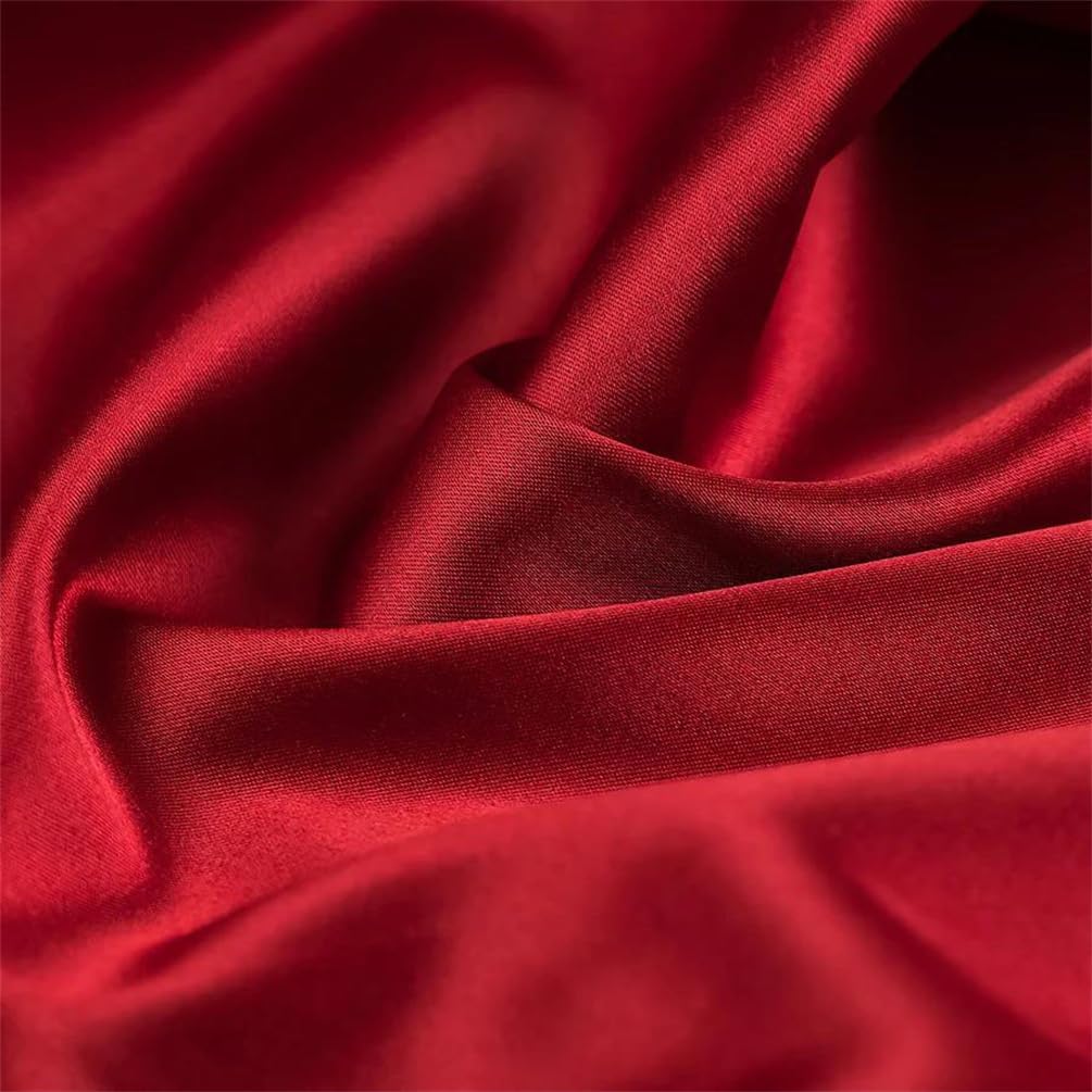 Women's Solid Color Waist A-Line Dress Smooth Satin Midi Dress