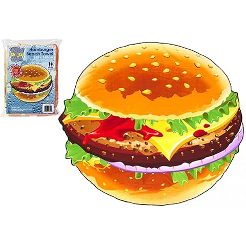 PMS Novelty Hamburger Beach Towel 140x140cm Cover