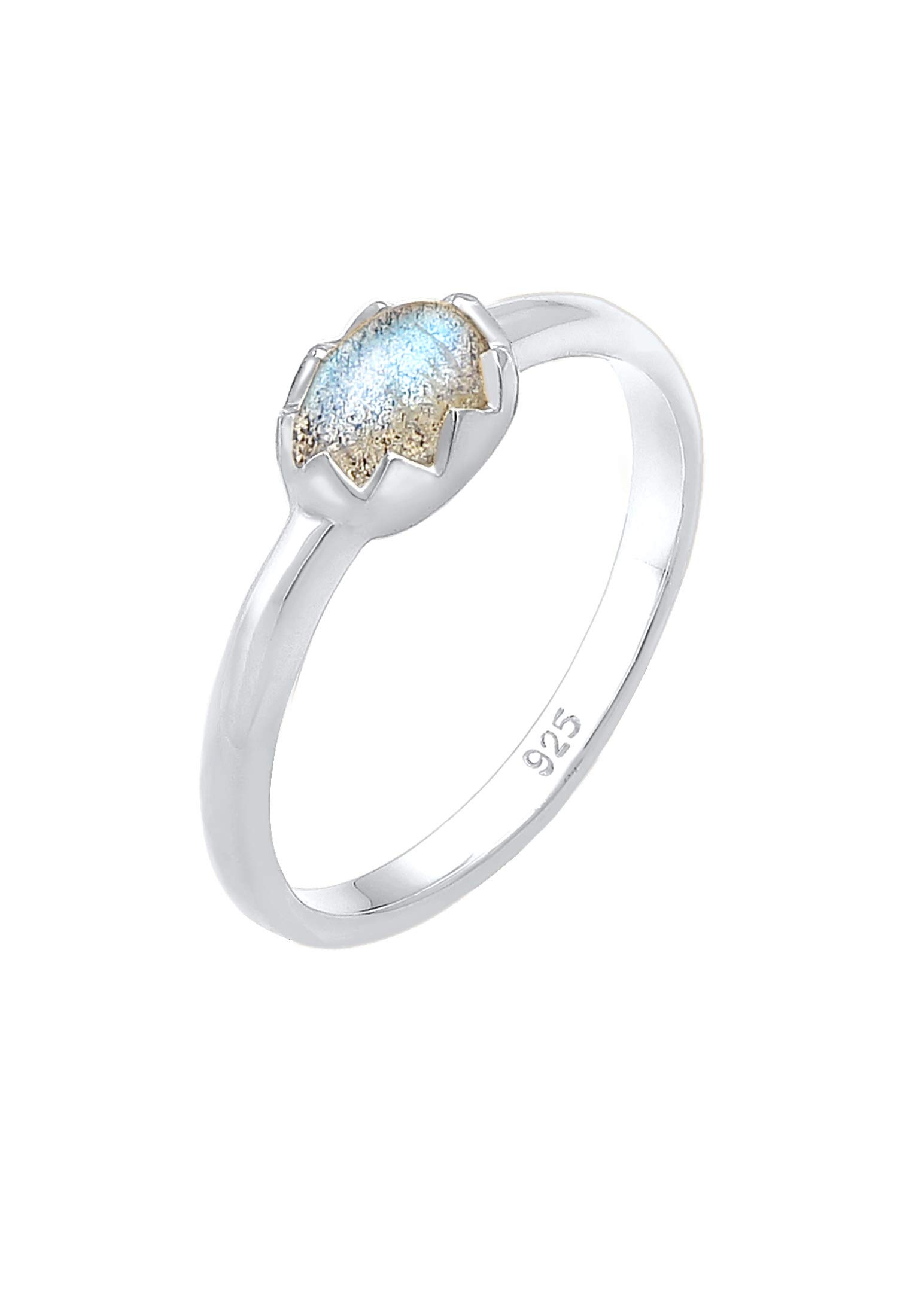 Elli Ring Woman Vintage Look Elegant Basic Labradorite Gemstone 925 Sterling Silver