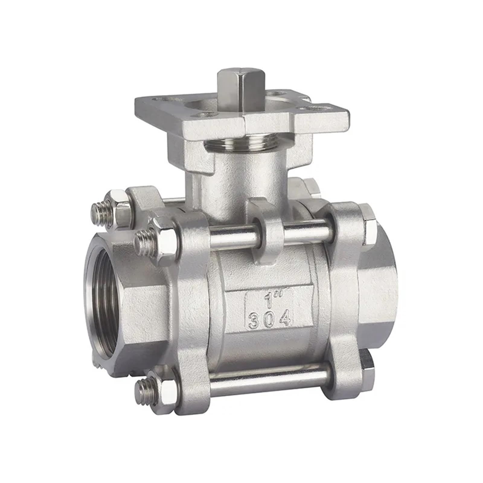Válvula de bola de 1-1/4 pulgadas en acero inoxidable 304 de alta resistencia estructural