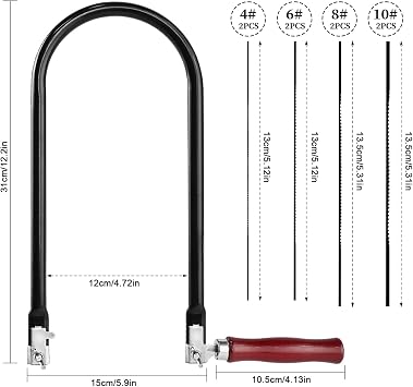 Coping Saw, 9-Piece Coping Saw Blades Set for Woodworking, 31 * 11 CM Fine Tooth s aw for Fret Cutting, for Model Making, for Wood Fine Cut, DIY Crafts