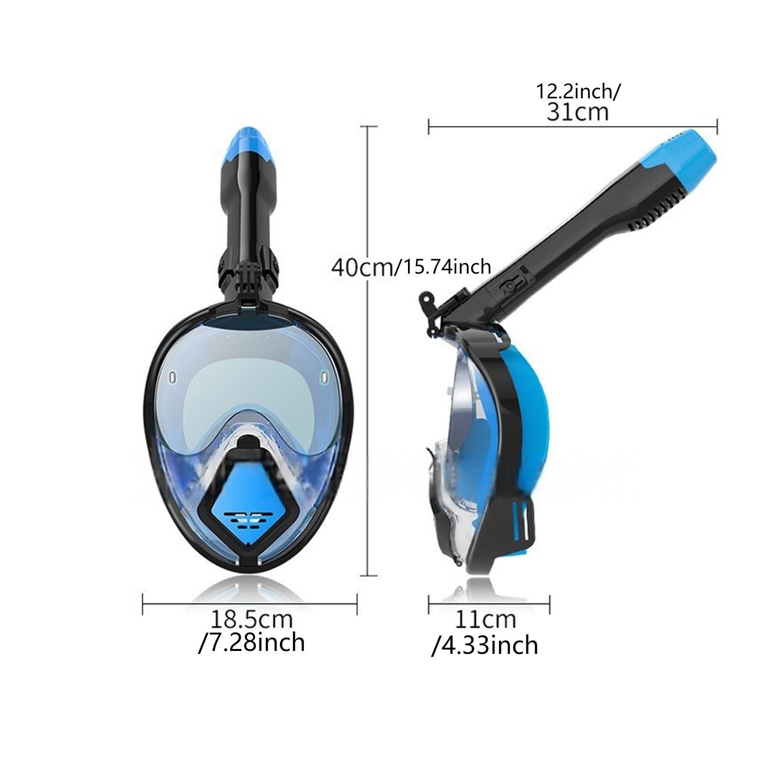 Máscara de buceo profesional de buceo, dispositivos subacuáticos, esnórquel de cara completa, esnórquel para hombres y mujeres, gafas antivaho duraderas para equipos de natación para adultos
