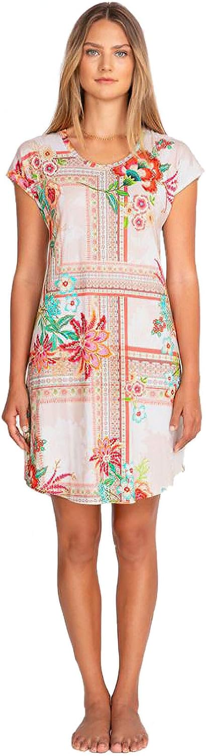 Johnny Was Rose Pink Sleep Wear Robe Night Home Lounge Lingerie Flower Large New