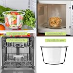 H.JSS WDJS 520ml Round Glass Food Storage Containers Airtight Lids, Round Glass Soup Containers set, Leak-proof, BPA free Meal Prep Bowls, Dishwasher, Microwave, Freezer Safe (8 pack)