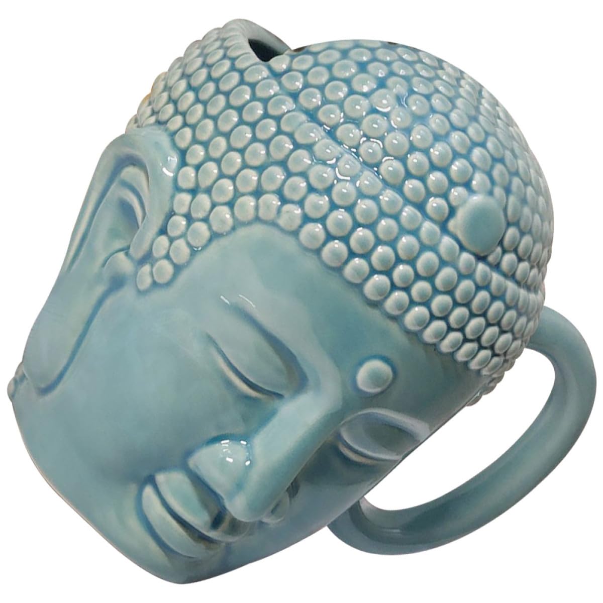 DOITOOL Tasse en Céramique 450ml Forme Tête de Bouddha avec Anse Antidérapante, Mug Créatif pour Boissons Chaudes et Froides à Domicile Boutique