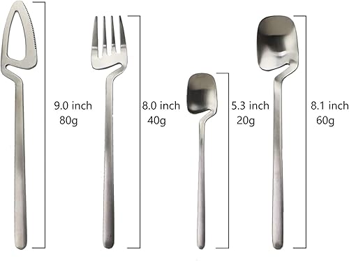 Miniatura 3 de JASHII Juego de cubiertos de acero inoxidable de 24 piezas con acabado satinado para 6 vajillas, apto para lavavajillas (azul mate)