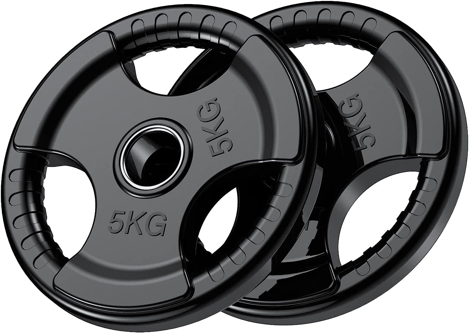 AMIFIT Weight Plates with Rubber Finish 2’’ Opening and Tri-Grips, Black Barbell Plates for Lifting and Strength Training, Solid Cast Iron Core Weights (7.5kg*2) (B0BZJPDMMR) Amazon Price History, Amazon Price Tracker
