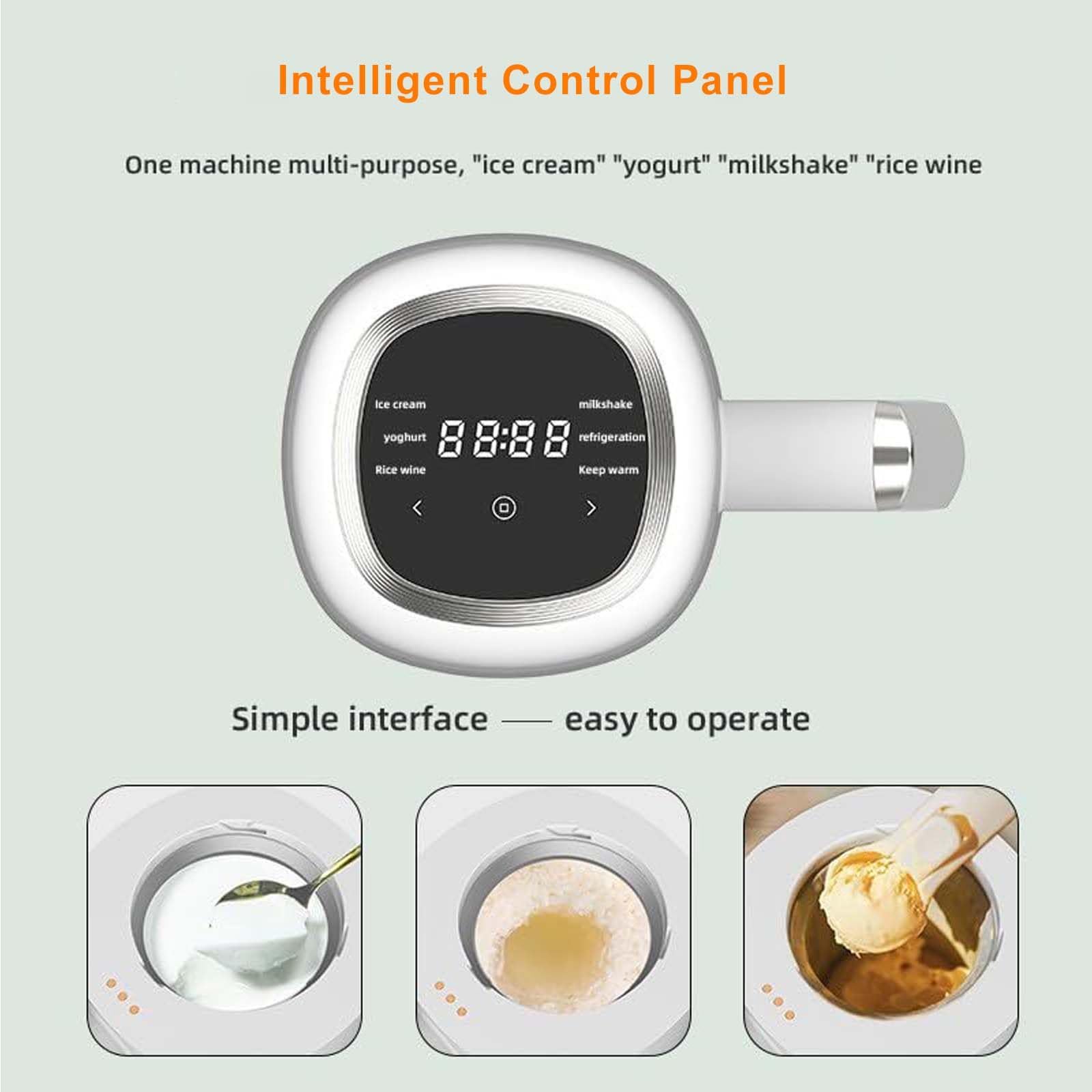 Mini Heladera - Panel De Control Lcd, Heladera EléCtrica Para Postres De 300 Ml Para Yogur, Sorbete, Licuados Y MáS - Heladera PortáTil Para Queso Helado, RefrigeracióN Por Semiconductores