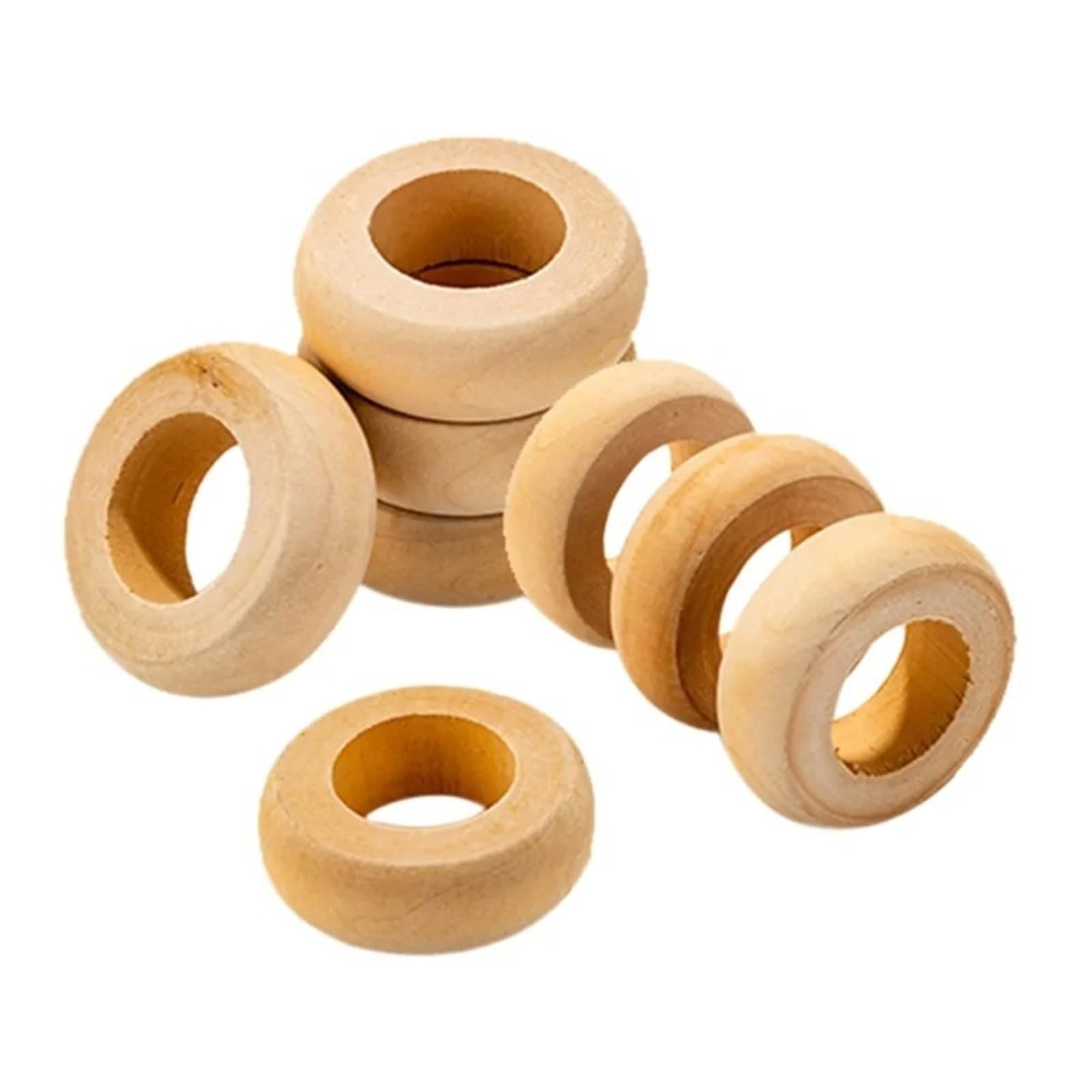 12pcs Wooden Napkin Rings Set Round for Party Table Decoration Dining Family