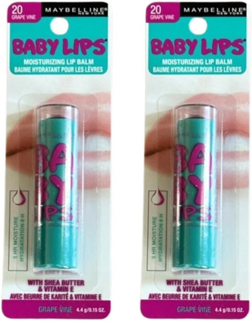 Pack of 2 Maybelline New York Baby Lips Moisturizing Lip Balm, Grape Vine 20