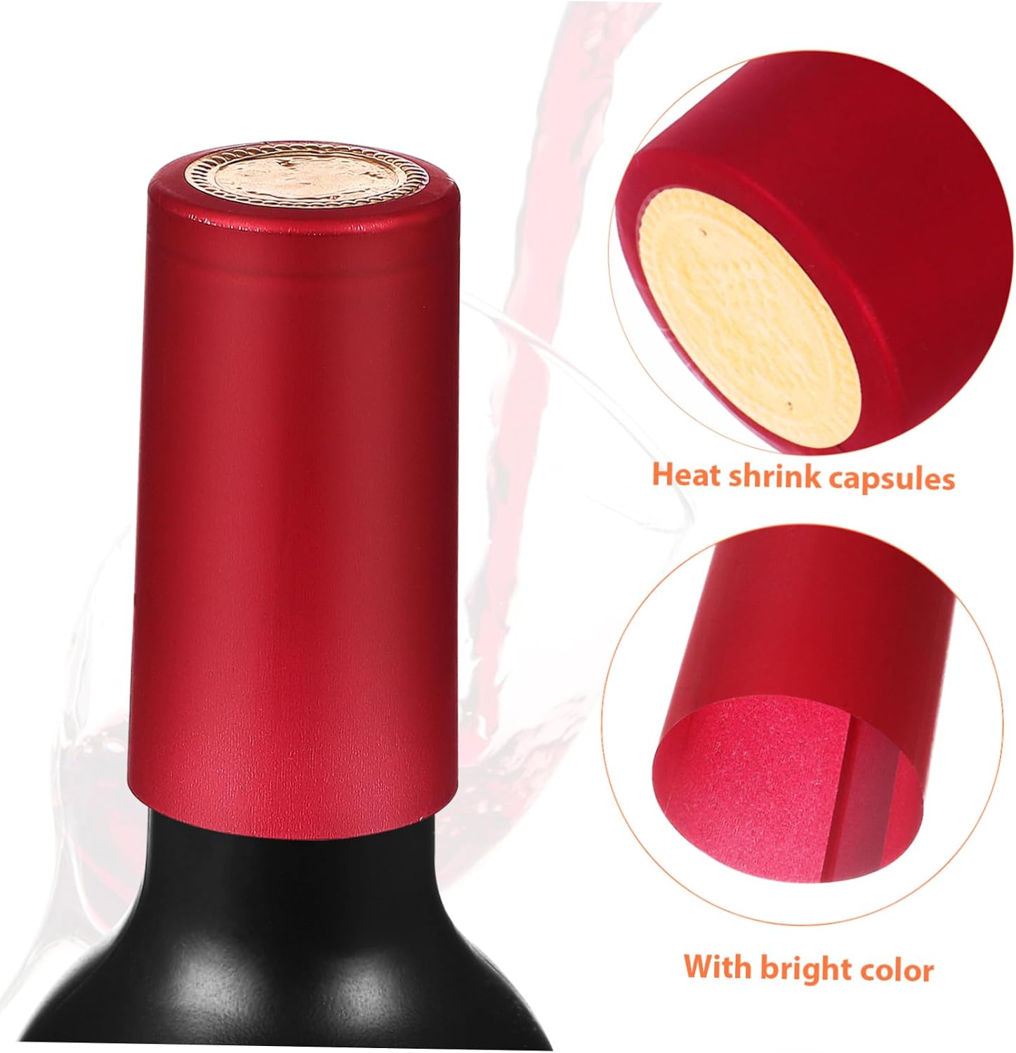 200pcs PVC Heat Shrink Bottle Caps for Wine Bottles and Cellar Supplies