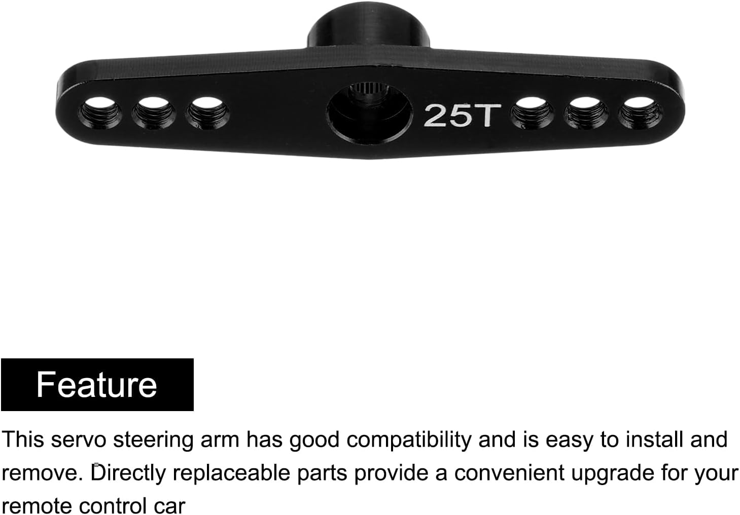 MECCANIXITY 3 Pcs Aluminum Servo Horn 25T Servo Horn Steering Double Arms 47mm Length Black Suitable for DIY RC Car/Boat/Airplanes Boat Model Accessories