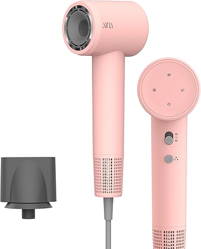AINA Secador de pelo, secador de pelo, motor sin escobillas, 110,000 RPM ligero, viaje iónico 110Venchufe ALCI (rosa bebé)