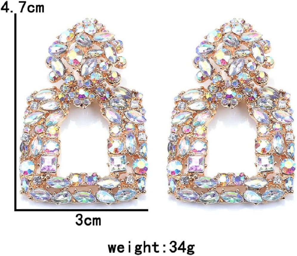 Rectangle Earrings for Women, Teardrop Geometric Dangle Earrings Hypoallergenic, Square Statement Drop Earrings, Sterling Silver, No Gemstone - Image 5