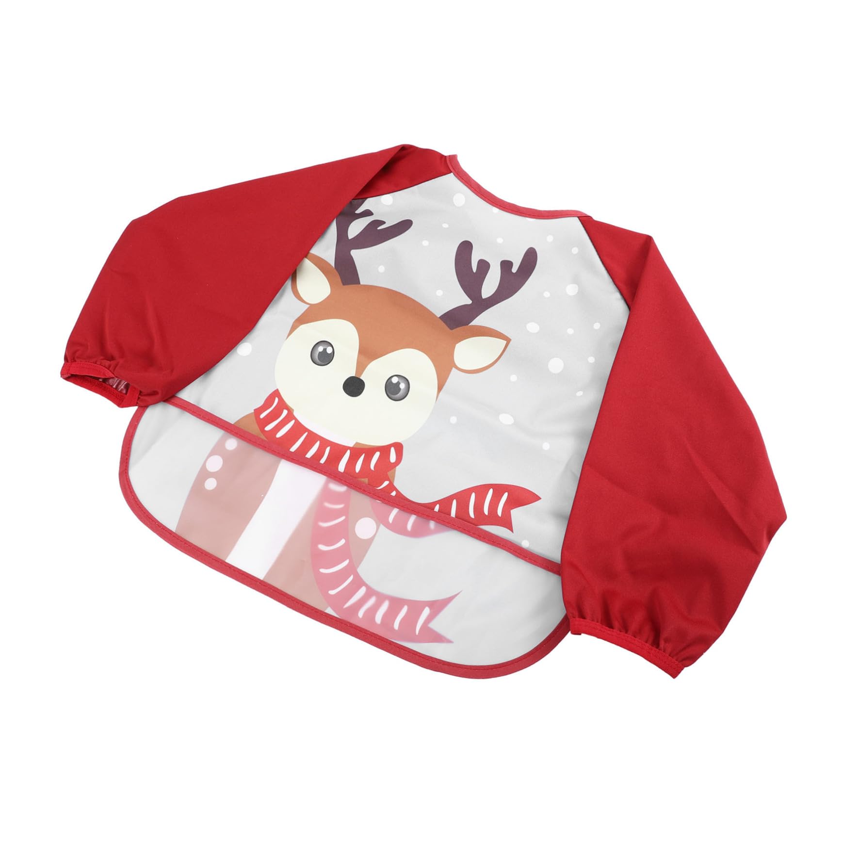 ULDIGI Xmas Bibs for Babies Christmas Baby Apron Waterproof Sleeved Bib Full Cover Toddler Bib Arm Cuffs Boys and Girls Feeding Smock
