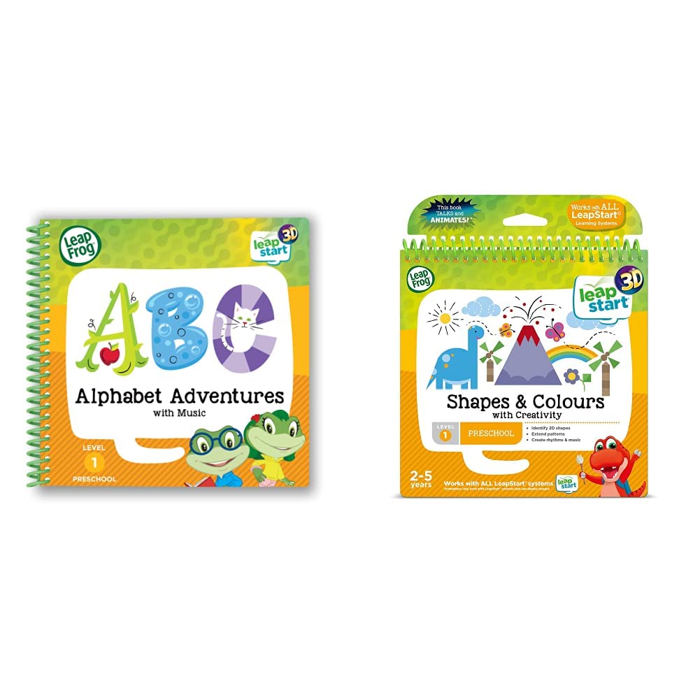 460603 Alphabet Adventures Activity Book 3D, Multicoloured & 460503 Shapes and Colours Activity Book 3D, Multicoloured, 80 x 20 x 84 millimeters