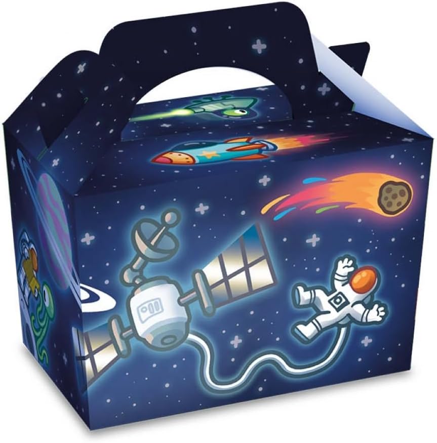 Single Outer Space Card Party Food or Treat Box Kids Party Lunch Picnic Box
