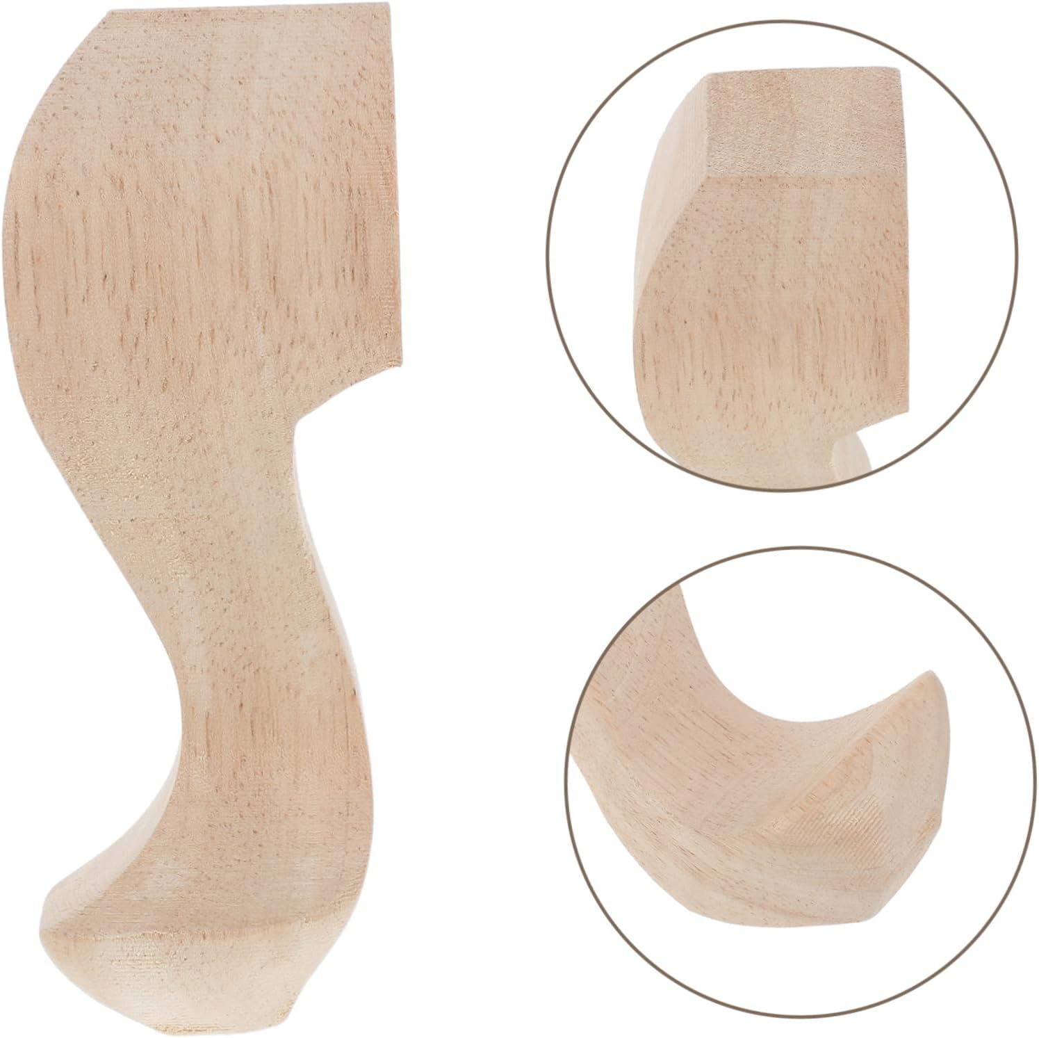 Uonlytech 4Pcs Solid Wood Furniture Legs Elegant European Style Carved Replacement Feet for Coffee Table Cabinet Bedside Table Easy Installation Furniture Legs
